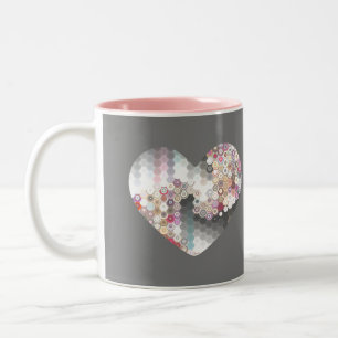 Modern Love Heart Two-Tone Coffee Mug