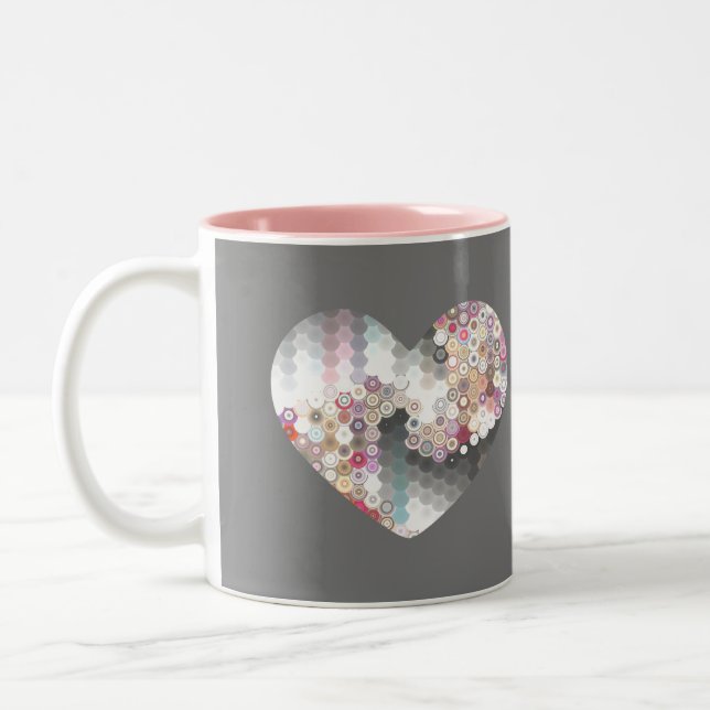 Modern Love Heart Two-Tone Coffee Mug (Left)
