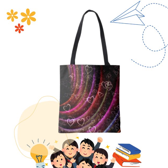 Modern Love Hearts Bokeh Romance Tote Bag (Creator Uploaded)