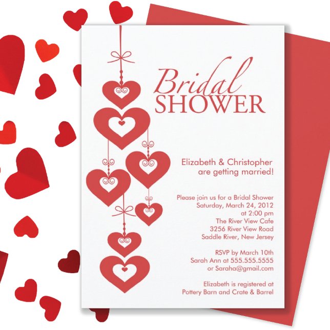 Modern Love Hearts Bridal Shower Invitation (Creator Uploaded)