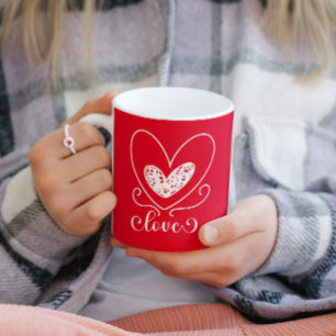 Modern Love Hearts Cute Happy Valentines Day Gift Coffee Mug
