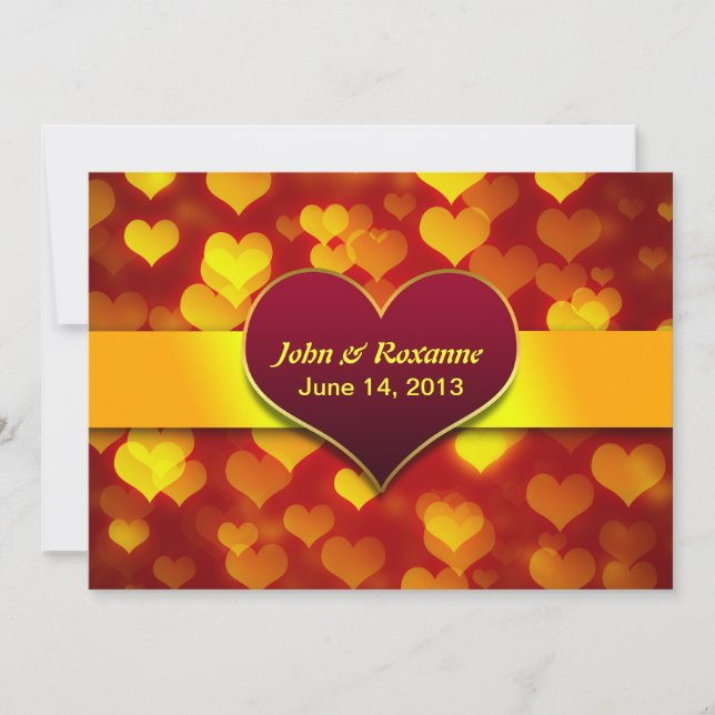 modern love hearts wedding invitations (Front)