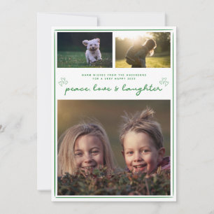 Modern Love   Holiday New Year Photo Collage Card