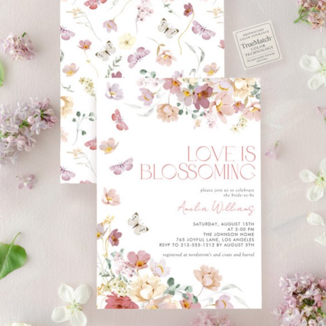 Modern Love is Blossoming Pink  Bridal Shower Invitation (Creator Uploaded)