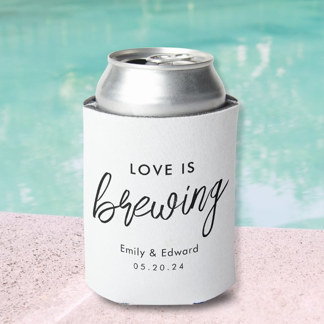 Modern Love is Brewing Bridal Shower Wedding Favou Can Cooler (Creator Uploaded)