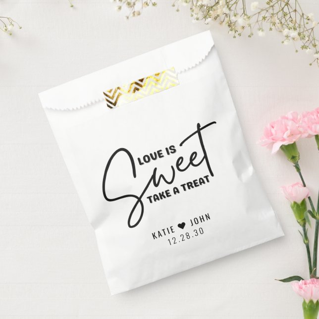 Modern Love is Sweet Take a Treat Wedding Favour Bags (Sealed)