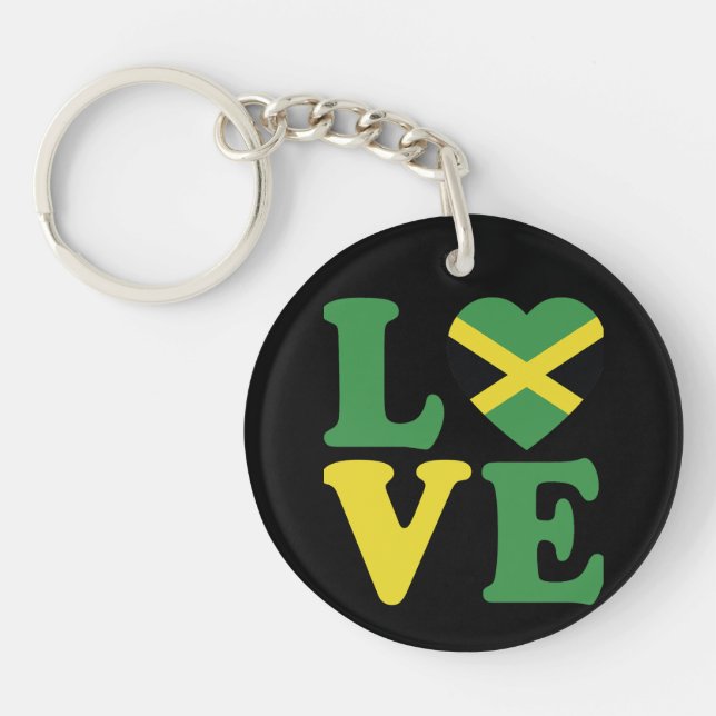 Modern Love Jamaica Flag  Key Ring (Front)