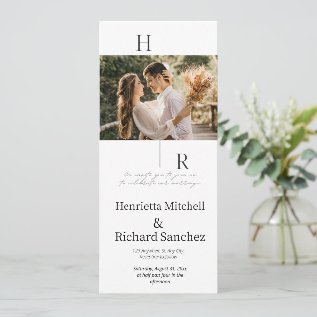 Modern Love: Minimalist Wedding Invitation Design (Standing Front)