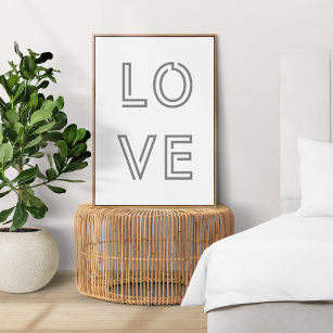 Modern Love   Monochrome Quote Art Trendy Stylish Poster