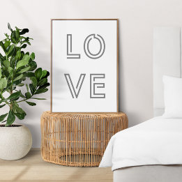 Modern Love | Monochrome Quote Art Trendy Stylish Poster