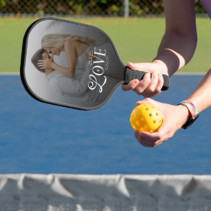 Modern Love Mr & Mrs Wedding 2 Photos Couples Pickleball Paddle