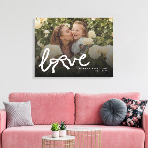 Modern Love Mummy Baby Photo First Mothers Day Canvas Print