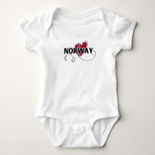 Modern Love Norway Flag scandinavia Souvenir Baby Bodysuit
