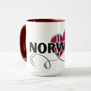 Modern Love Norway Flag scandinavia Souvenir Mug