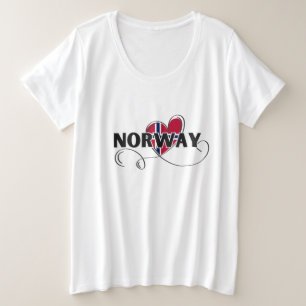 Modern Love Norway Flag scandinavia Souvenir  Plus Size T-Shirt