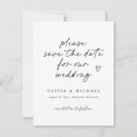 Modern Love Note Handwriting Wedding Save The Date