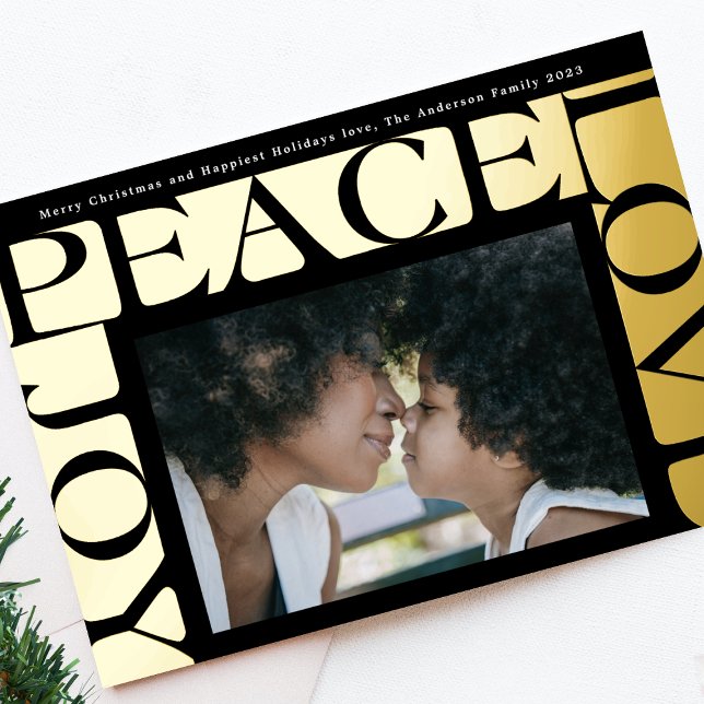 Modern LOVE PEACE JOY one photo onyx frame (Creator Uploaded)