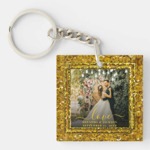 Modern LOVE Photo Collage Valentine's Day Key Ring
