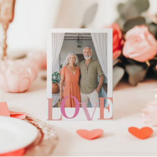 Modern Love Pink & Peach Photo Valentine's Day Holiday Card