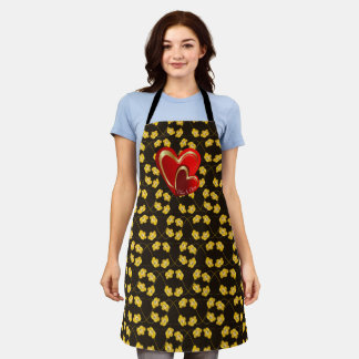 Modern Love Red Hearts Personalised Gift Kitchen Apron