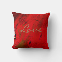 Modern Love Red Purple Abstract Design Throw Pill Cushion