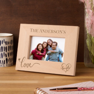 Modern Love Script Customisable Family Name Etched Frames