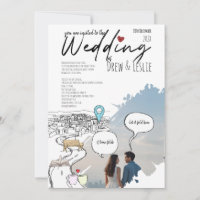 Modern Love Story Timeline Illustrated Wedding