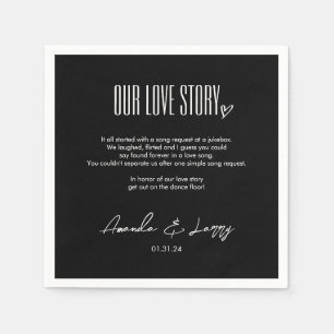 Modern Love Story Wedding Napkin
