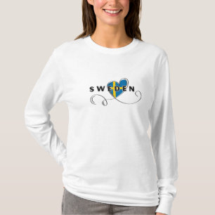 Modern Love Sweden Flag Swedish Souvenir  T-Shirt