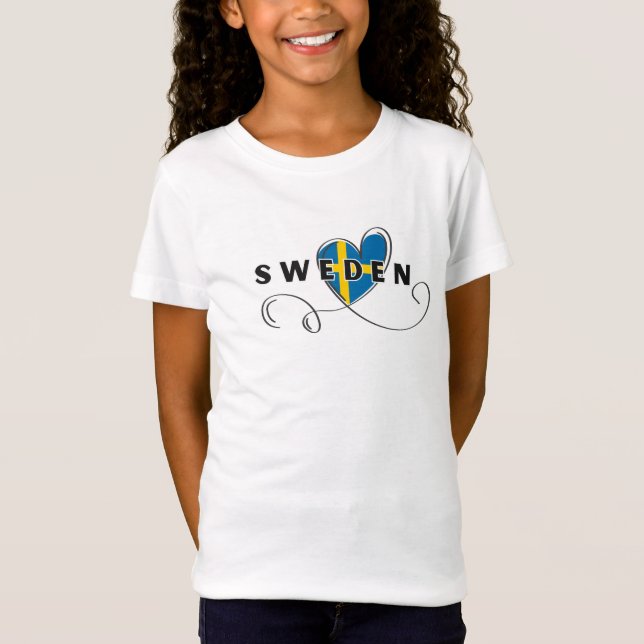 Modern Love Sweden Flag Swedish Souvenir  T-Shirt (Front)