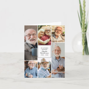 Modern Love & Thanks 8-Photo Bereavement Sympathy Thank You Card