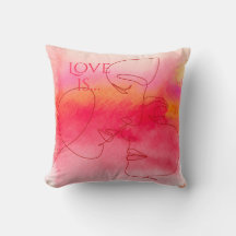 Modern Love Throw Pillow - Watercolor Couple Art