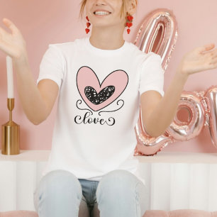 Modern Love Typography Cute Hearts Valentines Day T-Shirt