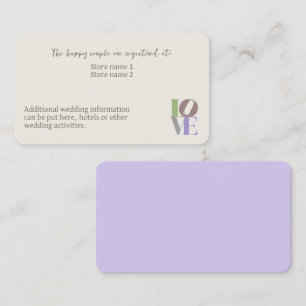 Modern LOVE Wedding Enclosure Business Card