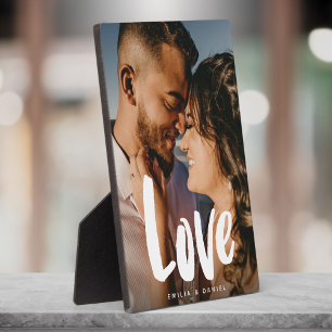 Modern Love Wedding Simple Calligraphy Family Plaque