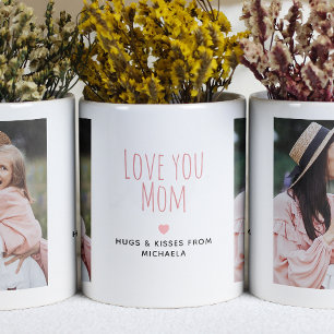 Modern Love you Mom 2 Photos & Personal Message Two-Tone Coffee Mug