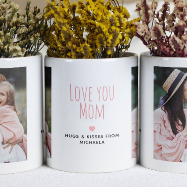 Modern Love you Mum 2 Photos & Personal Message Two-Tone Coffee Mug (Creator Uploaded)