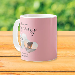 Modern Love You Mummy   2 Heart Photo Coffee Mug
