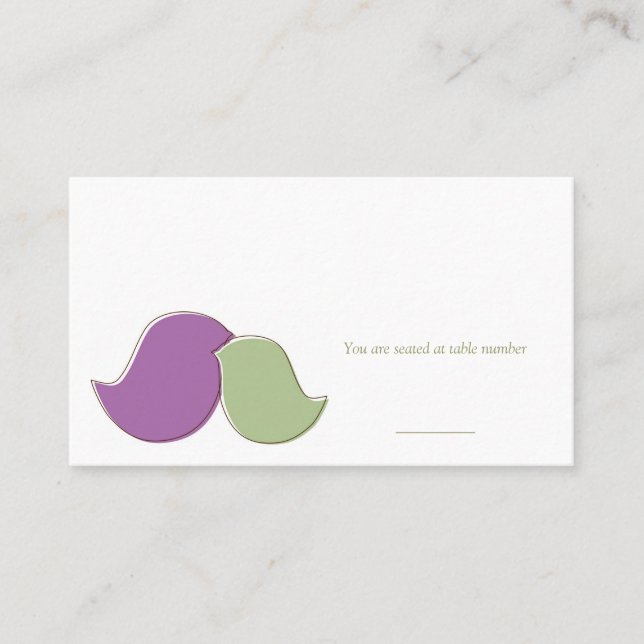 Modern Lovebirds, Place Cards (Front)