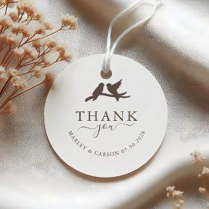 Modern Lovely Birds Thank You Wedding  Favour Tags