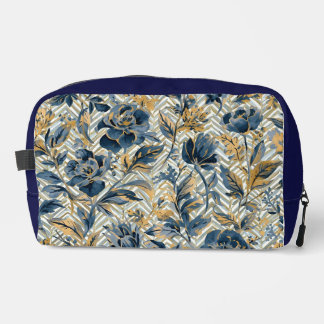 Modern, Lovely Blue Flowers Art,  Dopp Kit