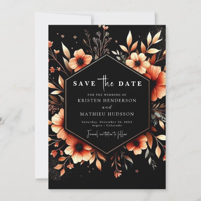 Modern Lovely Terracotta Wedding  Save The Date (Front)