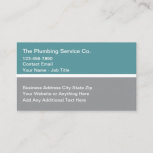 Modern Low Key Plumbing Service  Business Card
