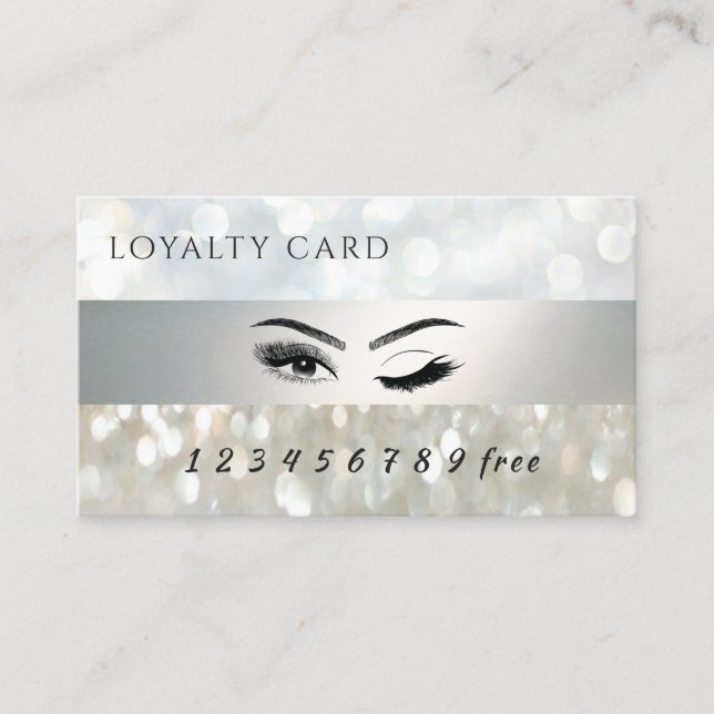 Modern loyalty card  bokeh  eyelashes & eyebrows (Front)