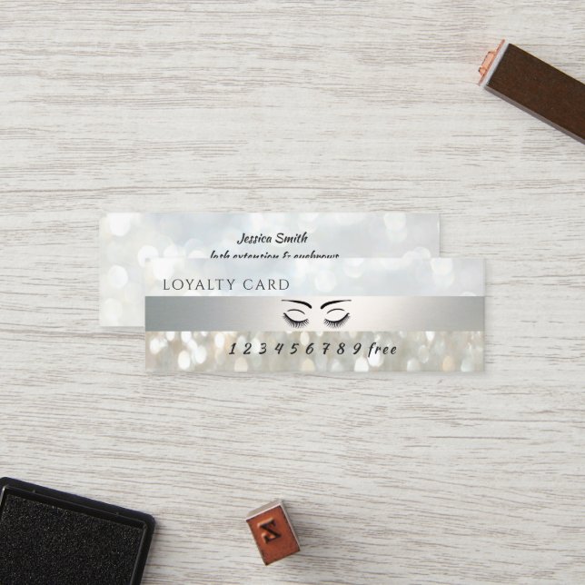 Modern loyalty card  bokeh eyelashes & eyebrows (Front/Back In Situ)