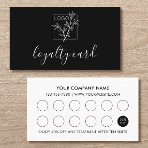 Modern Loyalty Card Business Logo 10 Slots Black