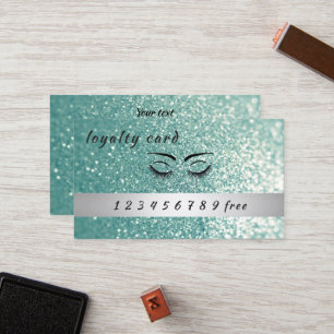 Modern loyalty card  glittery eyelashes & eyebrows