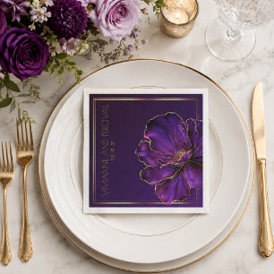 Modern Luminous Violets Purple Wedding Napkin