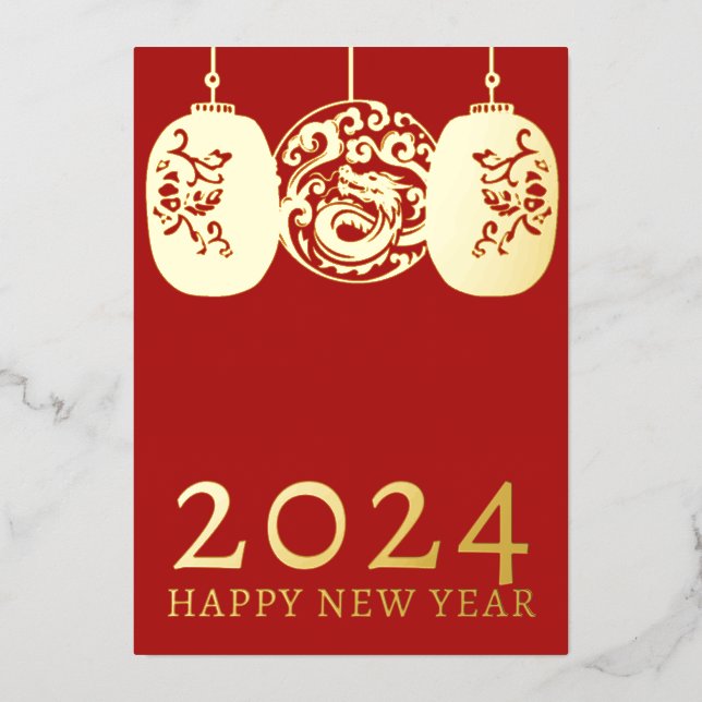 Modern Lunar New Year Gold Dragon (Front)