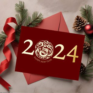 Modern Lunar New Year Gold Dragon